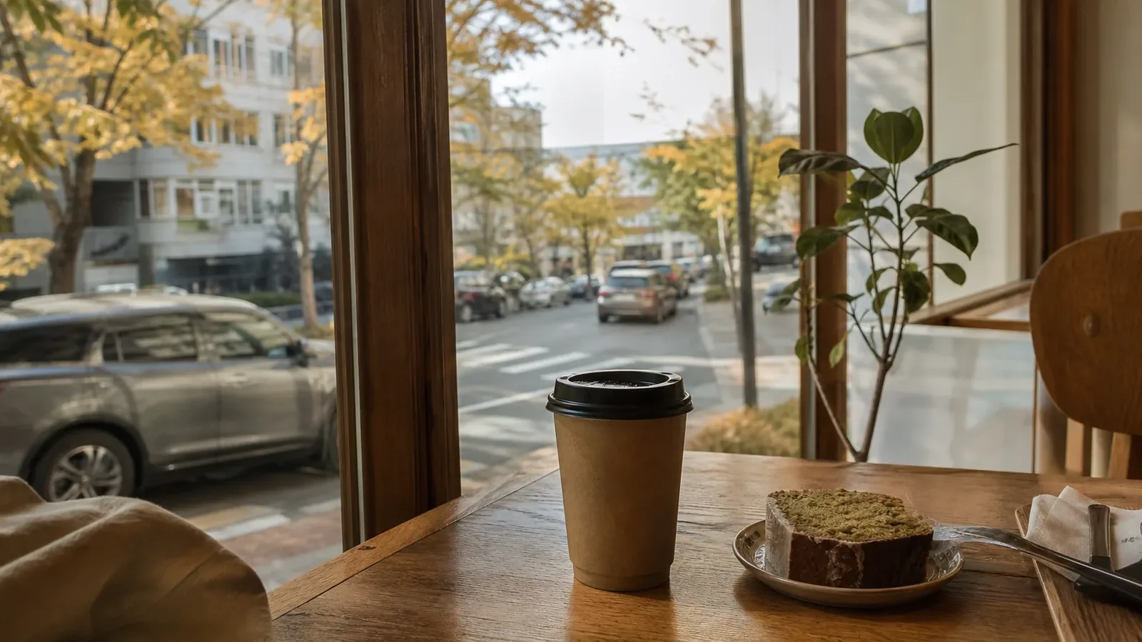부산 지역 cafe 방문 전 확인사항을 소개하는 사실적인 참고 이미지