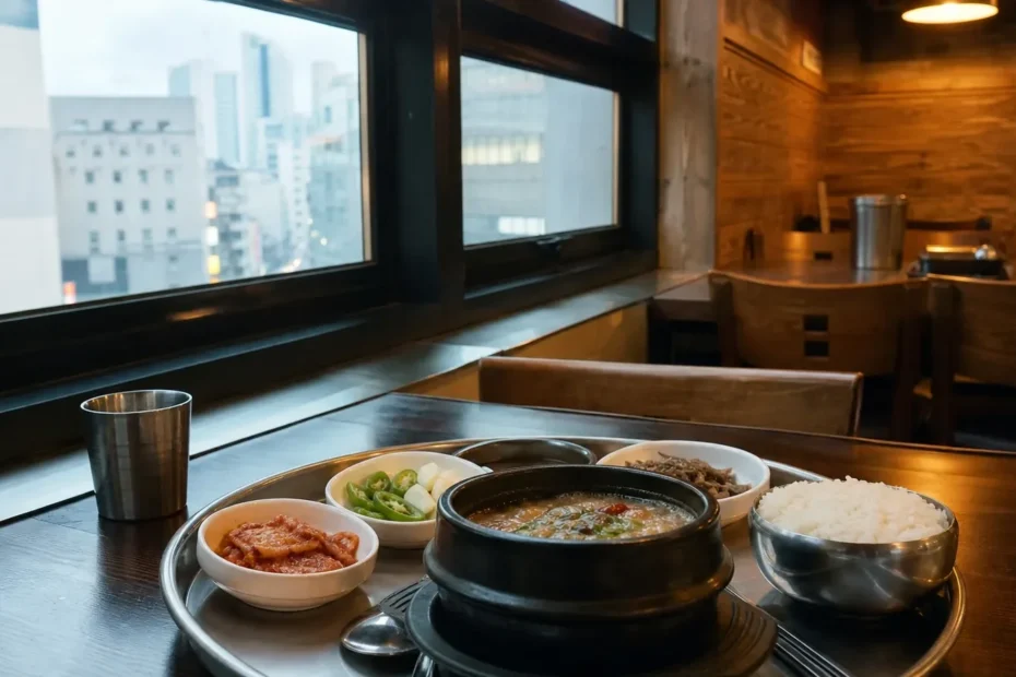 부산 지역 restaurant 방문 전 확인사항을 소개하는 사실적인 참고 이미지
