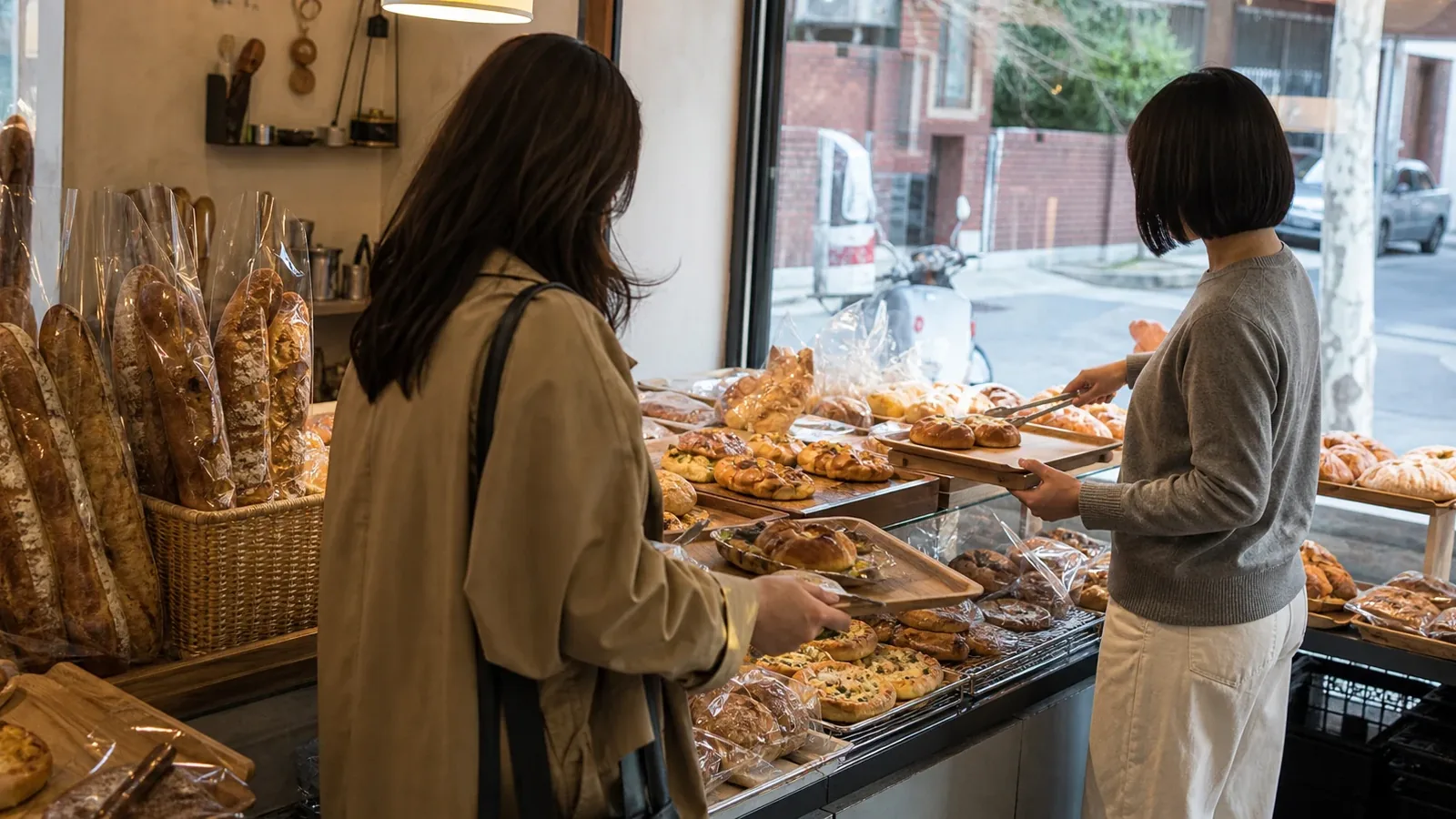부산 지역 bakery 방문 전 확인사항을 소개하는 사실적인 참고 이미지