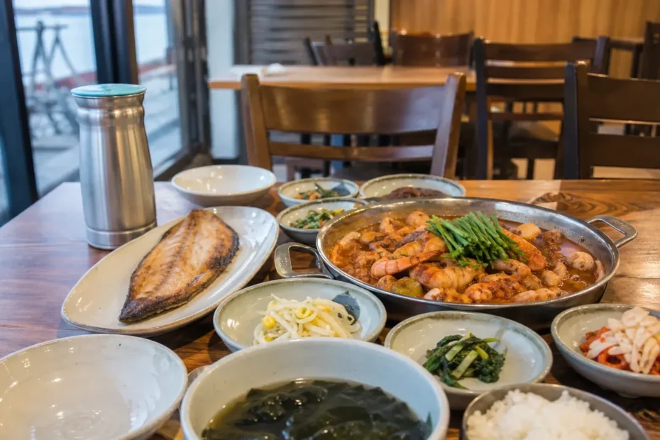 부산 지역 restaurant 방문 전 확인사항을 소개하는 사실적인 참고 이미지